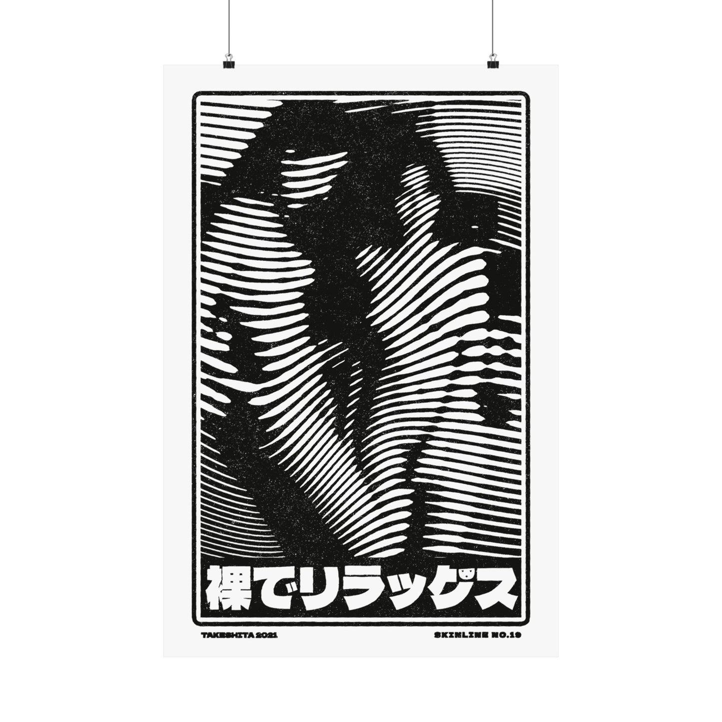 SKINLINE No.19 – Japanese Typography Nude Art Print